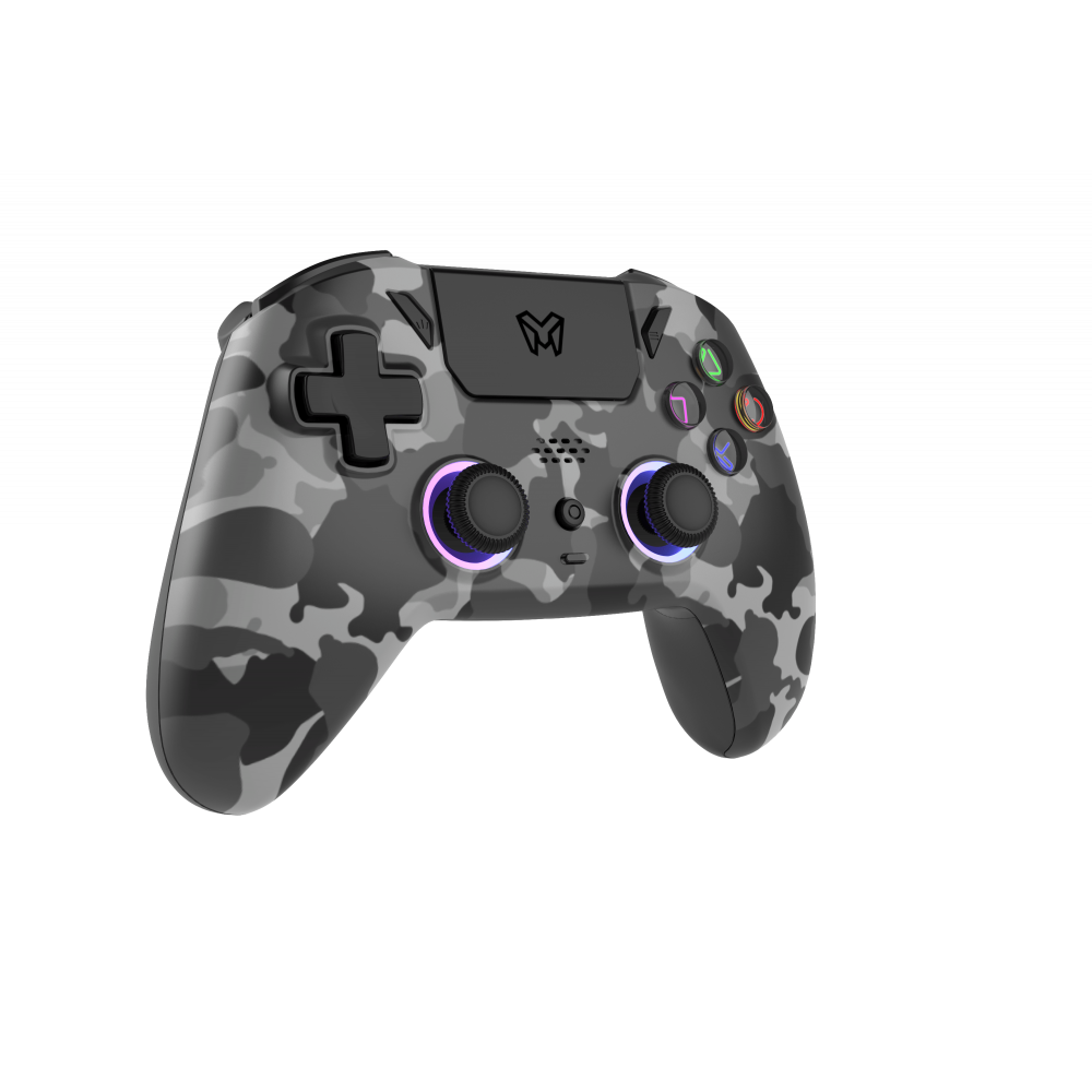 جهاز تحكم ألعاب EMG Artic Grey Camo P503 – يد ألعاب RGB متعددة المنصات