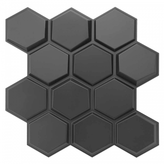 3D Wall Panel Rectangle 50x50 - 12 pcs set - Black ( 12 قطعة )