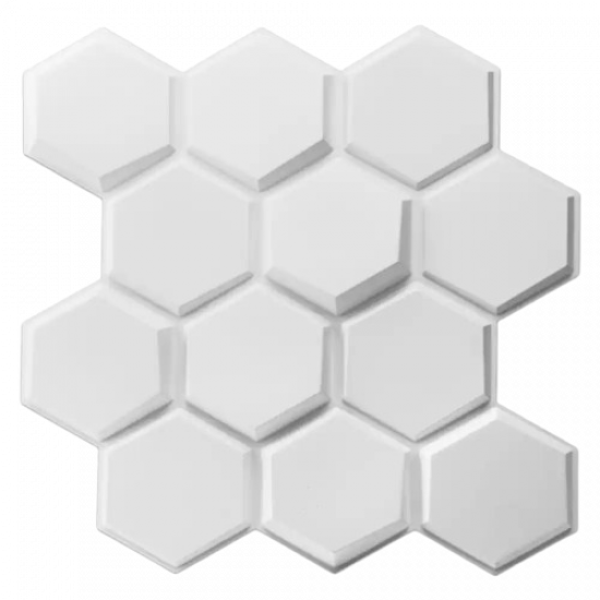 3D Wall Panel Rectangle 50x50 - 12 pcs set - White ( 12 قطعة )
