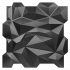 3D Wall Panel Shapes 50x50 - 12 pcs set - Black
