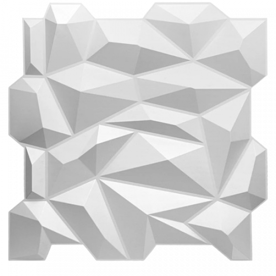 3D Wall Panel Shapes 50x50 - 12 pcs set - White