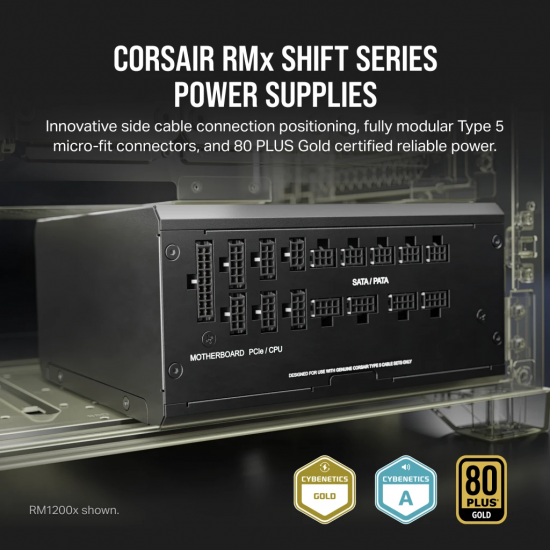 Corsair RM1000x Shift - 1000w - 80 Plus Gold - Fully Modular - PSU