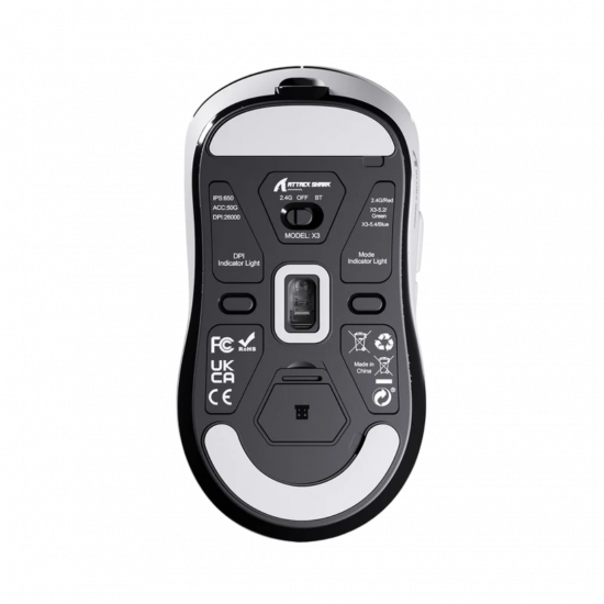 Attack Shark X3 Tri-Mode Mouse - White Attack Shark X3 Tri-Mode Mouse - White