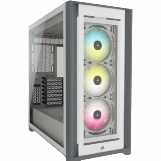 Corsair 5000X RGB Tempered Glass Mid-Tower ATX Case - White
