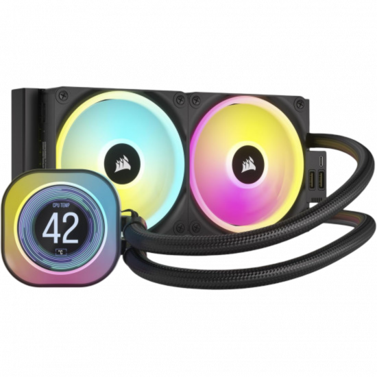 Corsair iCUE Link H100i LCD RGB Liquid CPU Cooler - Black Corsair iCUE Link H100i LCD RGB Liquid CPU Cooler - Black