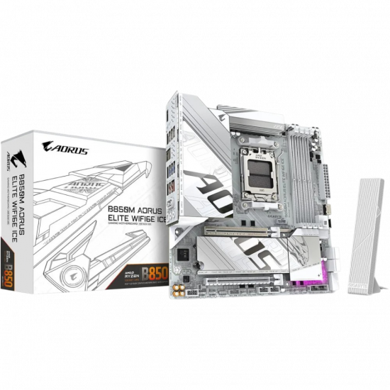 Gigabyte B850M A ELT WF6E Ice Motherboard - White Gigabyte B850M A ELT WF6E Ice Motherboard - White