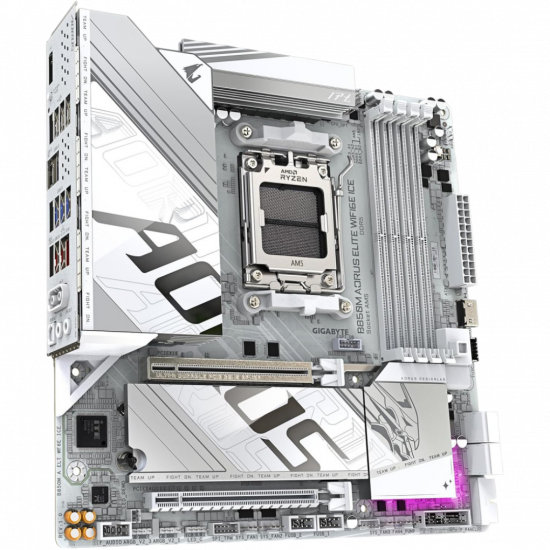 Gigabyte B850M A ELT WF6E Ice Motherboard - White Gigabyte B850M A ELT WF6E Ice Motherboard - White