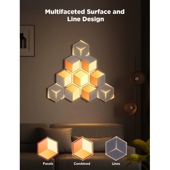 Govee Glide Hexagon Light Panels Ultra (7 PCS) - Meteor Grey