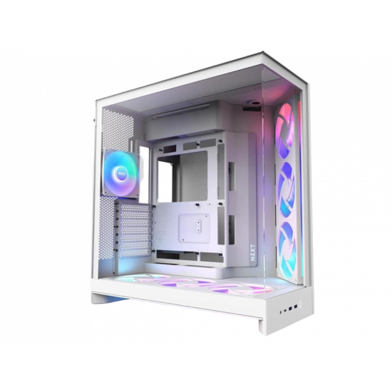 NZXT H9 Flow with RGB+ Fans & Control Hub Case - White (2025)