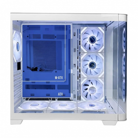 Tortox Curvo V2 ATX Case with 7 Fans - White Tortox Curvo V2 ATX Case with 7 Fans - White