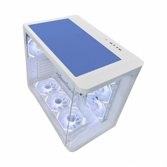 Tortox Curvo V2 ATX Case with 7 Fans - White Tortox Curvo V2 ATX Case with 7 Fans - White