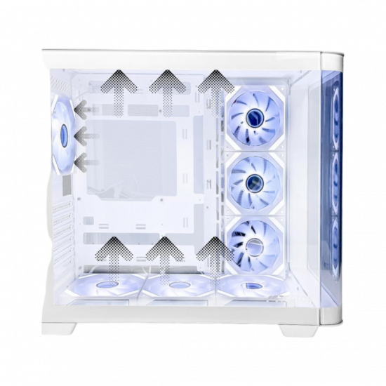 Tortox Curvo V2 ATX Case with 7 Fans - White Tortox Curvo V2 ATX Case with 7 Fans - White