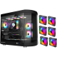 Tortox Vidrio ATX Case with 6 Fans - Black