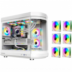 Tortox Vidrio ATX Case with 6 Fans - White