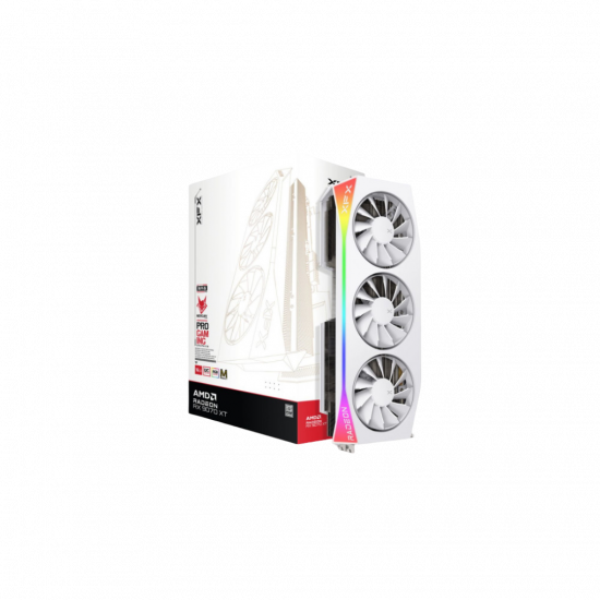 XFX Mercury RX 9070 XT MAG AIR 16GB RGB 3xDP GPU - White XFX Mercury RX 9070 XT MAG AIR 16GB RGB 3xDP GPU - White
