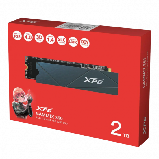 XPG GAMMIX S60 Gen 4 NVME M.2 - Black - 2TB XPG GAMMIX S60 Gen 4 NVME M.2 - Black - 2TB