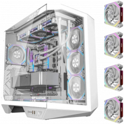 darkFlash DY470 ATX Case with 4 Fans - White