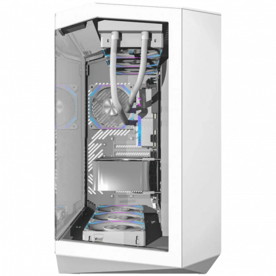 darkFlash DY470 ATX Case with 4 Fans - White