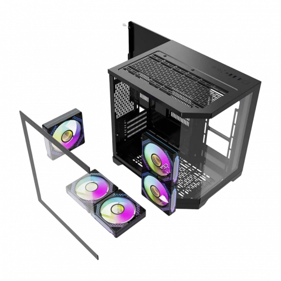 darkFlash FT350 M-ATX Case with 5 Fans - Black darkFlash FT350 M-ATX Case with 5 Fans - Black
