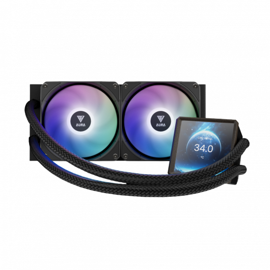 Gamdias Aura GL240 LCD Liquid Cooler - Black