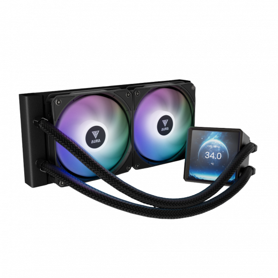 Gamdias Aura GL240 LCD Liquid Cooler - Black