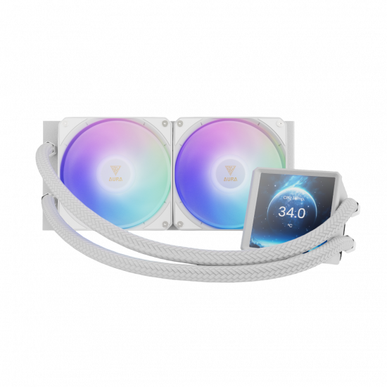 Gamdias Aura GL240 LCD Liquid Cooler - White Gamdias Aura GL240 LCD Liquid Cooler - White