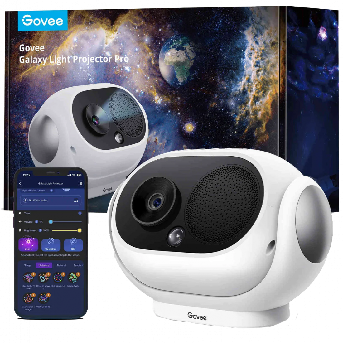 Govee Galaxy Star Projector for Room with Replaceable Optics