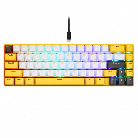 Motospeed BK67 RGB Mechanical Game Keyboard - Yellow - Blue Switch Motospeed BK67 RGB Mechanical Game Keyboard - Yellow - Blue Switch