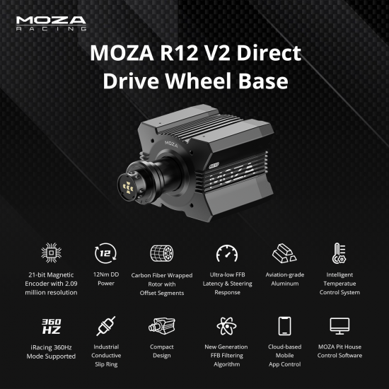 MOZA R12 V2 Direct Drive Wheel Base MOZA R12 V2 Direct Drive Wheel Base