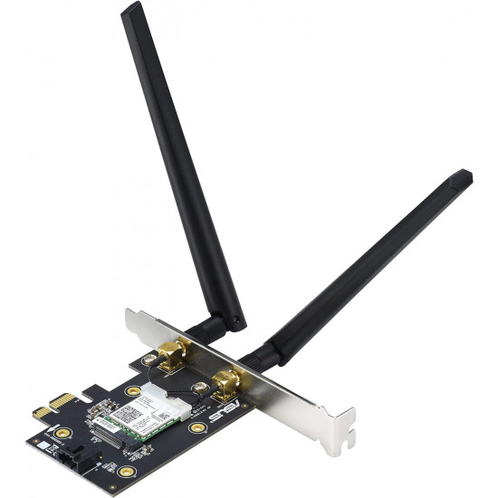 Asus AX3000 Dual Band PCI-E WiFi 6 (802.11ax) Adapter with 2 external antennas Asus AX3000 Dual Band PCI-E WiFi 6 (802.11ax) Adapter with 2 external antennas