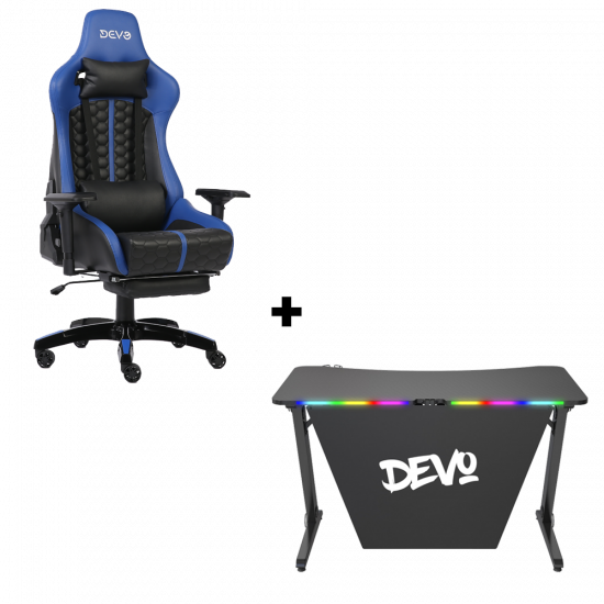 Devo Bundle - Devo gaming chair - Cloud V3 Blue + Devo gaming table - Axie