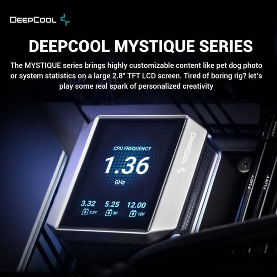 DeepCool AIO Liquid Cooler Mystique 240 2.8" LCD - Black DeepCool AIO Liquid Cooler Mystique 240 2.8" LCD - Black