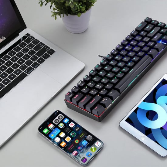 Motospeed ck67 RGB Mechanical Game Keyboard Black - Red Arabic Switch Motospeed ck67 RGB Mechanical Game Keyboard Black - Red Arabic Switch