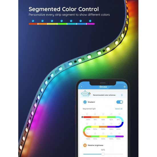 Govee RGBIC Basic Wi-Fi + Bluetooth LED Strip Lights 10m