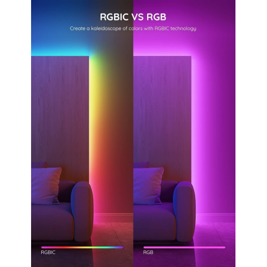 Govee RGBIC Basic Wi-Fi + Bluetooth LED Strip Lights 10m