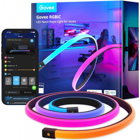 Govee RGBIC LED Neon Rope Lights for Desks Govee RGBIC LED Neon Rope Lights for Desks