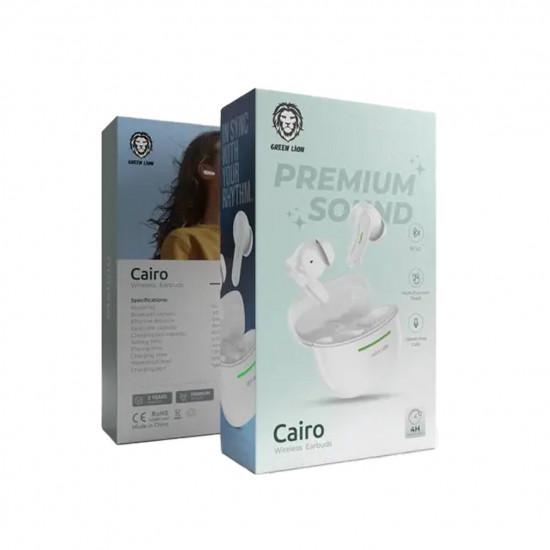 Green Lion Cairo Wireless Earbuds - White Green Lion Cairo Wireless Earbuds - White