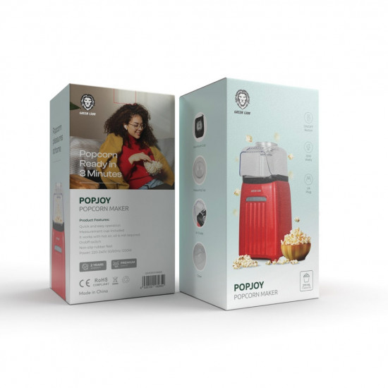 Green Lion PopJoy Pop Corn Maker 1200W 270ML - Red Green Lion PopJoy Pop Corn Maker 1200W 270ML - Red