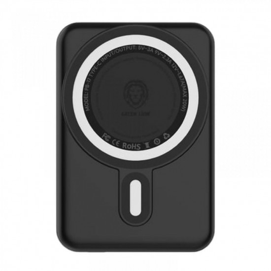 Green Lion Prague 10000 mAh MagSafe Power Bank- Black