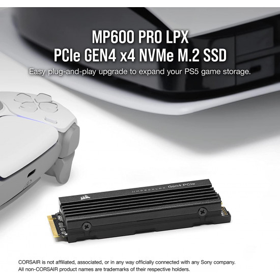 Corsair Force Series - MP600 Pro LPX NVMe M.2 Gen4 - 2TB - Black Corsair Force Series - MP600 Pro LPX NVMe M.2 Gen4 - 2TB - Black