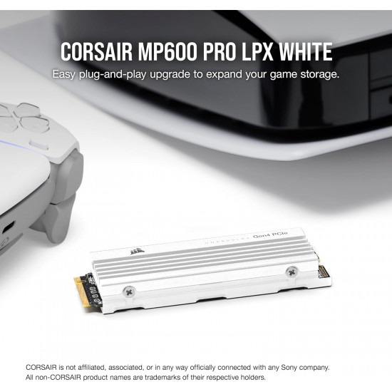 Corsair Force Series - MP600 Pro LPX NVMe M.2 Gen4 - 2TB - White Corsair Force Series - MP600 Pro LPX NVMe M.2 Gen4 - 2TB - White