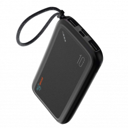 Porodo Blue 10000mAh Powerbank Micro Type-C and 2XUSB A - Black