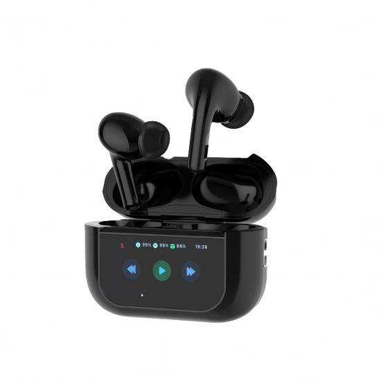 Porodo Blue AirPods Pro2 with Screen - Black Porodo Blue AirPods Pro2 with Screen - Black