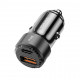 Porodo 50W Dual Port Car Charger PD 20W QC 30W with C to C Cable - Black Porodo 50W Dual Port Car Charger PD 20W QC 30W with C to C Cable - Black