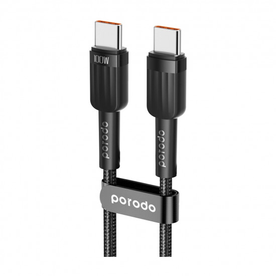 Porodo 50W Dual Port Car Charger PD 20W QC 30W with C to C Cable - Black Porodo 50W Dual Port Car Charger PD 20W QC 30W with C to C Cable - Black