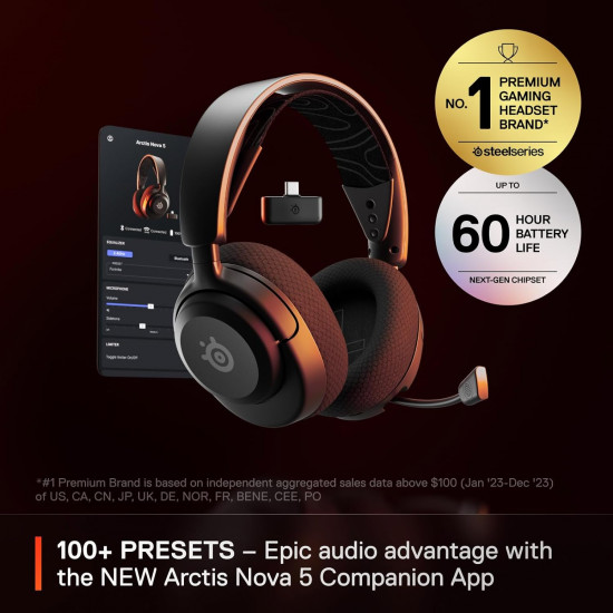 SteelSeries Arctis Nova 5 Wireless Gaming Headset - Black SteelSeries Arctis Nova 5 Wireless Gaming Headset - Black