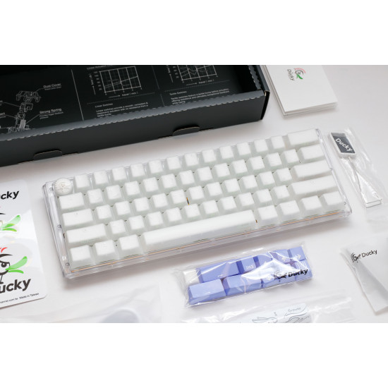 Ducky One 3 Aura White Mini - Arabic - Red Switch - White