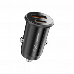 Porodo Blue 30W Car Charger with C to L 0.9m Cable - Black Porodo Blue 30W Car Charger with C to L 0.9m Cable - Black
