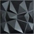 3D Wall Panel Diamond 50x50 - 12 pcs set - Black (12 قطعه)