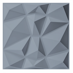 3D Wall Panel Diamond 50x50 - 12 pcs set - Silver ( 12 قطعه )